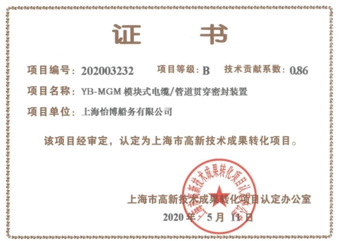 上海市高新技術(shù)企業(yè) 成果轉(zhuǎn)化項(xiàng)目 證書